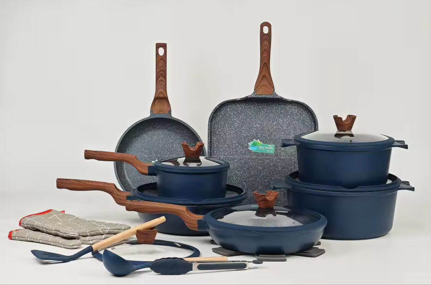 Perché le pentole resistenti sono la chiave per una vita sana set di pentole antiaderenti moderne per uso domestico, casseruola per frittura ecologica, pentola per pizza in alluminio per tutti i fornelli (copy)