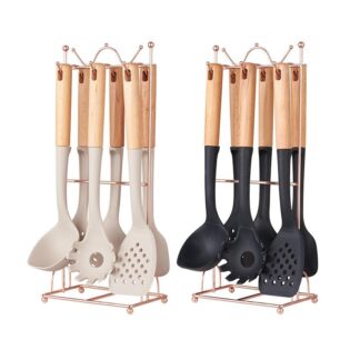Emirad Morgan N-C007 silicone kitchenware 7pcs silicon kitchen tools Material: Beech +
