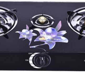 Emirad Morgan Glass Top Three Burner Gas Stove (V4)