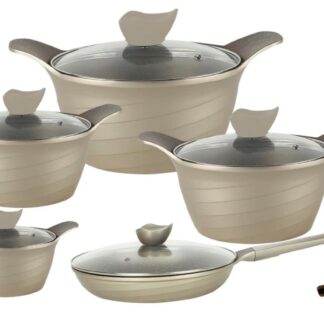 Emirad Morgan Unique 12pcs pot sets 20-24-28-32cm casserole/28cm fry pan+2pcs silicon