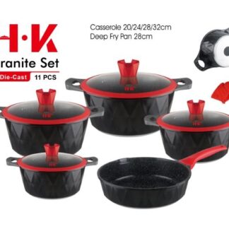 Emirad Morgan HK11pcs 20-24-28-32cm casserole 28cm fry pan+2pcs gloves