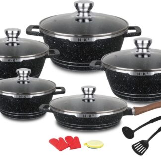 Emirad Morgan HK 16pcs pot set 20-24-28-32cm casserole/28cm deep fry pan+6pcs kitchen