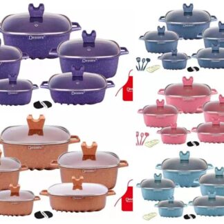 Emirad Morgan Dessini 22pcs pot sets 20-24-28-32cm Casserole with glass lid 28cm shallow