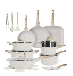 Emirad Morgan 23 Piece Cookware Set Marble 18/20cm milk pan 24/28cm Casserole 28cm deep