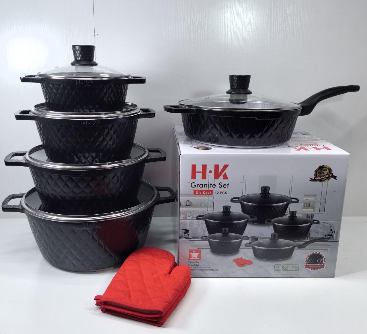Emirad Morgan H.K20-24-28-32 Casserole with glass lid 28cm deep fry pan with glass